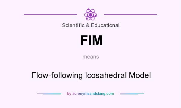 What does FIM mean? It stands for Flow-following Icosahedral Model