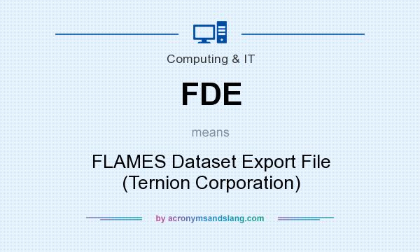 What does FDE mean? It stands for FLAMES Dataset Export File (Ternion Corporation)