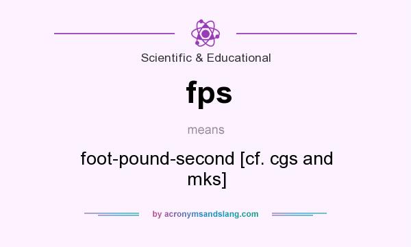 What does fps mean? It stands for foot-pound-second [cf. cgs and mks]