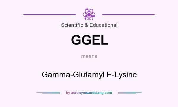 What does GGEL mean? It stands for Gamma-Glutamyl E-Lysine