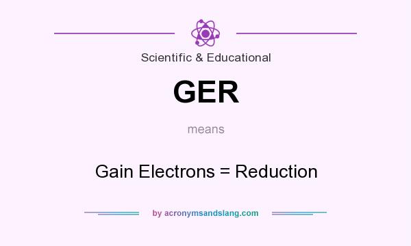 What does GER mean? It stands for Gain Electrons = Reduction