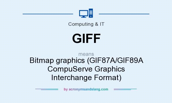 What does GIFF mean? It stands for Bitmap graphics (GIF87A/GIF89A CompuServe Graphics Interchange Format)