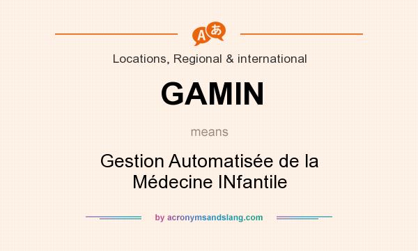 What does GAMIN mean? It stands for Gestion Automatisée de la Médecine INfantile