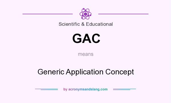 What does GAC mean? It stands for Generic Application Concept