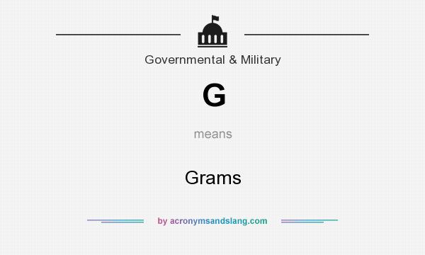 What does G mean? It stands for Grams