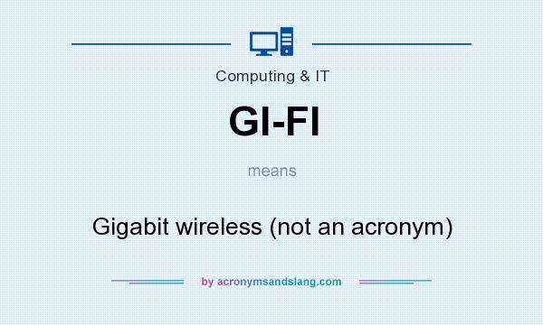 What does GI-FI mean? It stands for Gigabit wireless (not an acronym)