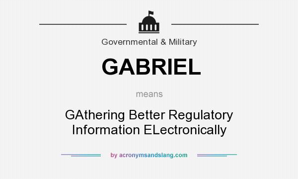 What does GABRIEL mean? It stands for GAthering Better Regulatory Information ELectronically