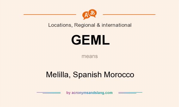 What does GEML mean? It stands for Melilla, Spanish Morocco