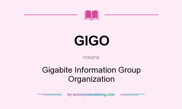 What does GIGO mean? It stands for Gigabite Information Group Organization