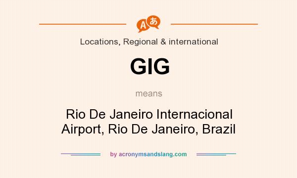 What does GIG mean? It stands for Rio De Janeiro Internacional Airport, Rio De Janeiro, Brazil