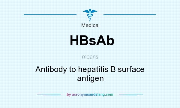 What does HBsAb mean? It stands for Antibody to hepatitis B surface antigen