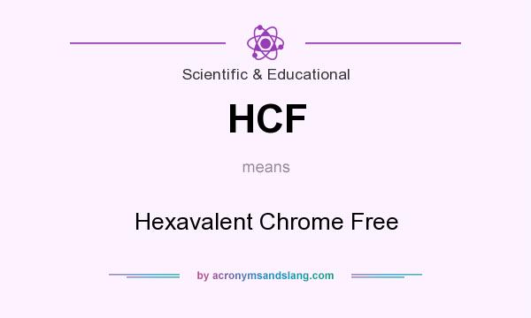 What does HCF mean? It stands for Hexavalent Chrome Free