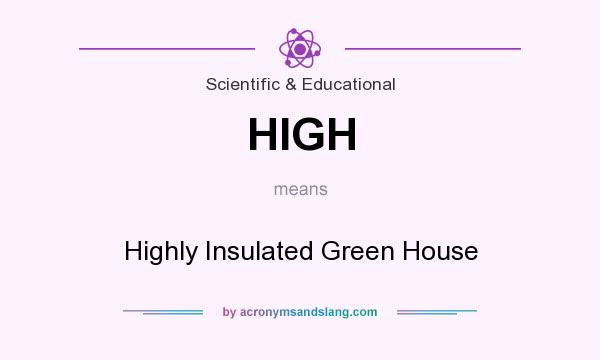 What does HIGH mean? It stands for Highly Insulated Green House
