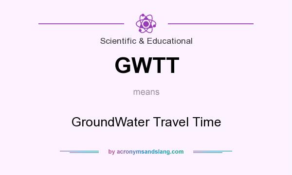 What does GWTT mean? It stands for GroundWater Travel Time