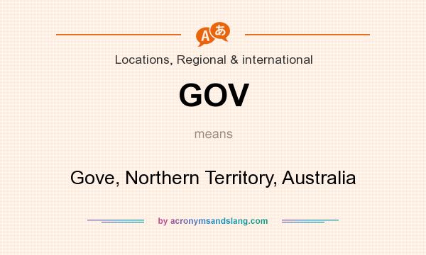 What does GOV mean? It stands for Gove, Northern Territory, Australia