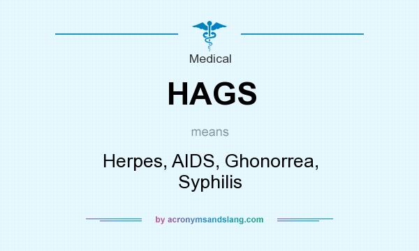 What does HAGS mean? It stands for Herpes, AIDS, Ghonorrea, Syphilis