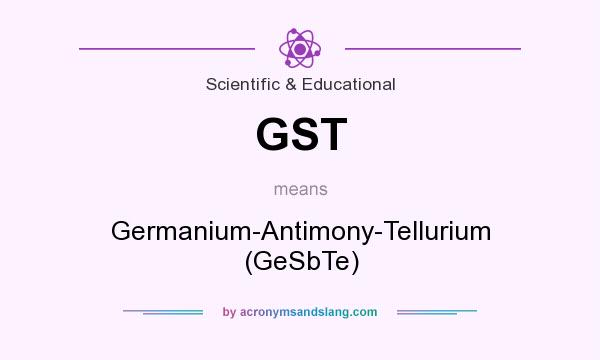 What does GST mean? It stands for Germanium-Antimony-Tellurium (GeSbTe)