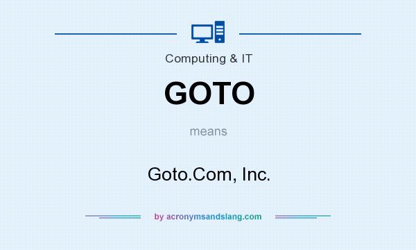 What does GOTO mean? It stands for Goto.Com, Inc.