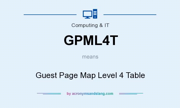 What does GPML4T mean? It stands for Guest Page Map Level 4 Table