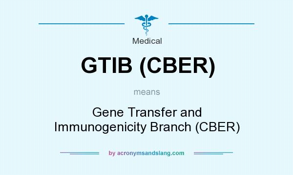 What does GTIB (CBER) mean? It stands for Gene Transfer and Immunogenicity Branch (CBER)