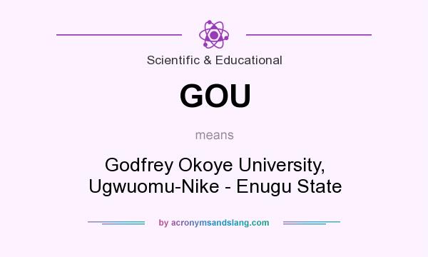 What does GOU mean? It stands for Godfrey Okoye University, Ugwuomu-Nike - Enugu State