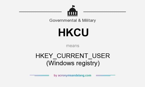 What does HKCU mean? It stands for HKEY_CURRENT_USER (Windows registry)