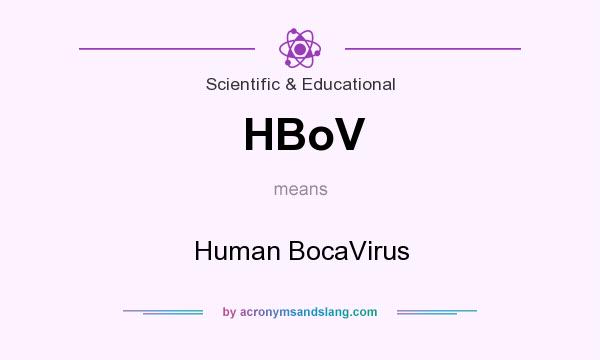 What does HBoV mean? It stands for Human BocaVirus