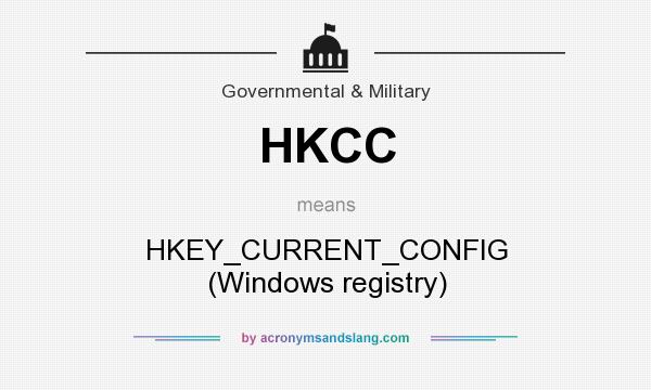 What does HKCC mean? It stands for HKEY_CURRENT_CONFIG (Windows registry)