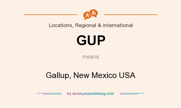 What does GUP mean? It stands for Gallup, New Mexico USA