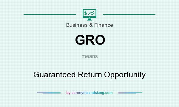 What does GRO mean? It stands for Guaranteed Return Opportunity