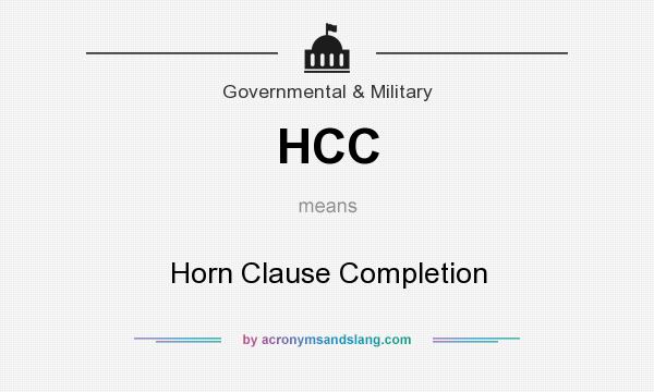 What does HCC mean? It stands for Horn Clause Completion