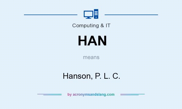 What does HAN mean? It stands for Hanson, P. L. C.