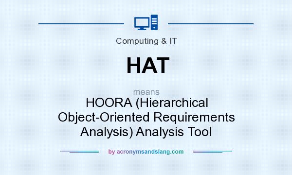 What does HAT mean? It stands for HOORA (Hierarchical Object-Oriented Requirements Analysis) Analysis Tool