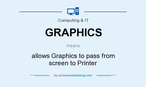 What does GRAPHICS mean? It stands for allows Graphics to pass from screen to Printer