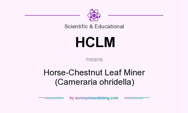 What does HCLM mean? It stands for Horse-Chestnut Leaf Miner (Cameraria ohridella)