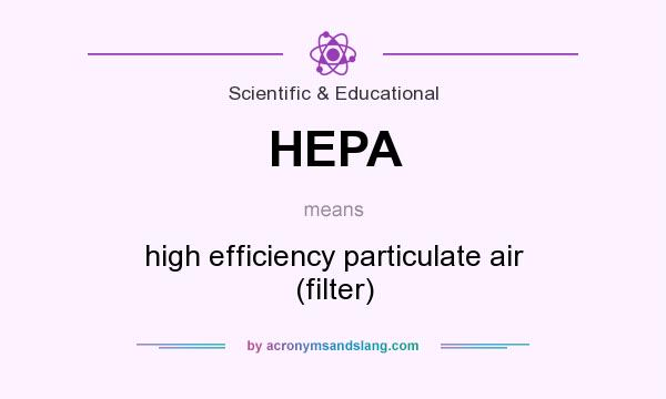 What does HEPA mean? It stands for high efficiency particulate air (filter)