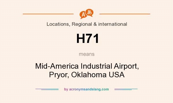 What does H71 mean? It stands for Mid-America Industrial Airport, Pryor, Oklahoma USA