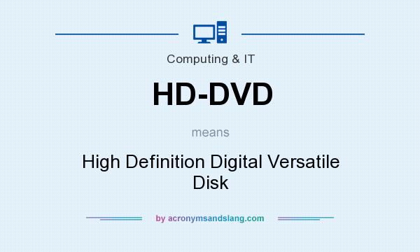 What does HD-DVD mean? It stands for High Definition Digital Versatile Disk