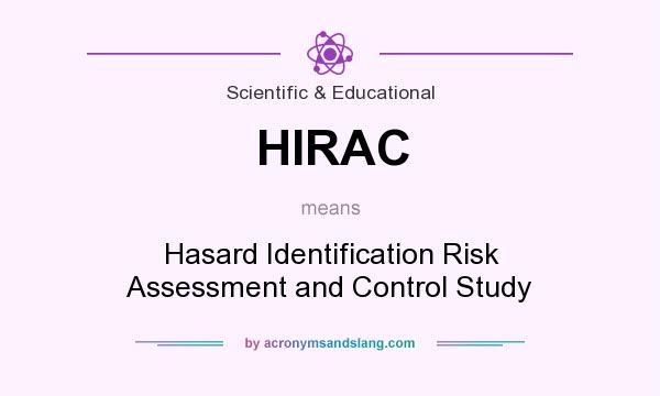 What does HIRAC mean? It stands for Hasard Identification Risk Assessment and Control Study