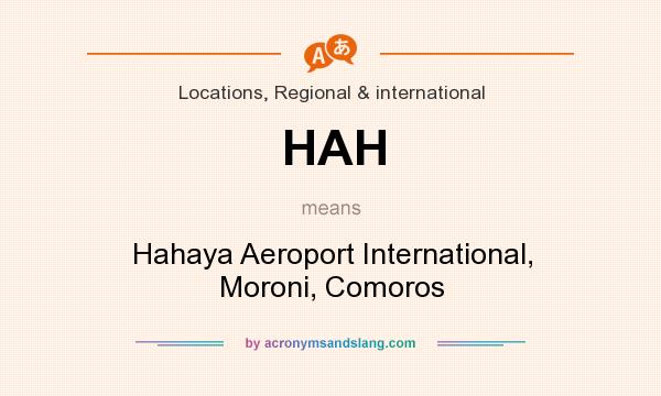 What does HAH mean? It stands for Hahaya Aeroport International, Moroni, Comoros