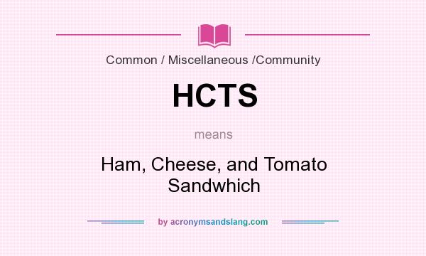 What does HCTS mean? It stands for Ham, Cheese, and Tomato Sandwhich