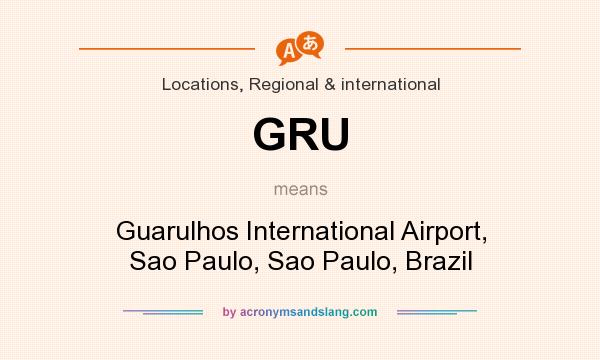 What does GRU mean? It stands for Guarulhos International Airport, Sao Paulo, Sao Paulo, Brazil