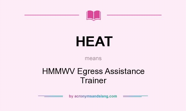 What does HEAT mean? It stands for HMMWV Egress Assistance Trainer