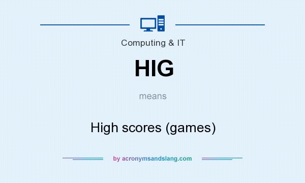 What does HIG mean? It stands for High scores (games)