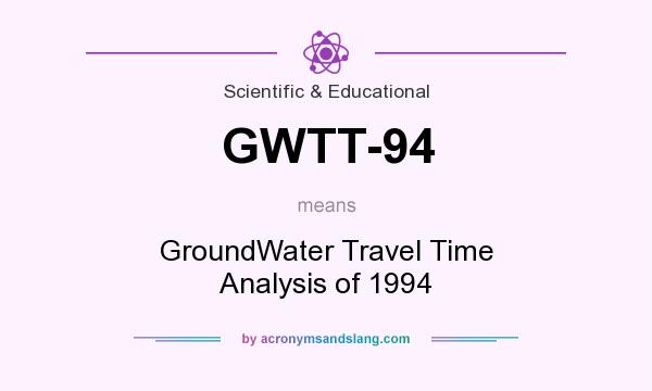 What does GWTT-94 mean? It stands for GroundWater Travel Time Analysis of 1994