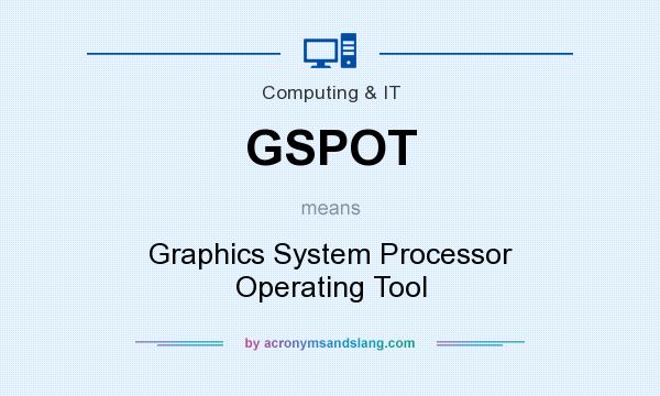 What does GSPOT mean? It stands for Graphics System Processor Operating Tool