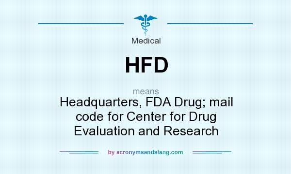 What does HFD mean? It stands for Headquarters, FDA Drug; mail code for Center for Drug Evaluation and Research