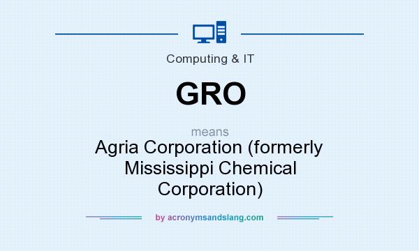 What does GRO mean? It stands for Agria Corporation (formerly Mississippi Chemical Corporation)