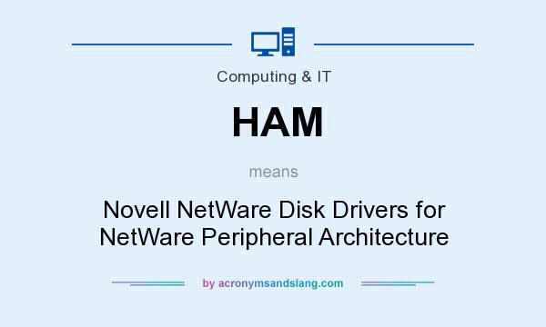 What does HAM mean? It stands for Novell NetWare Disk Drivers for NetWare Peripheral Architecture