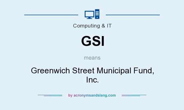 What does GSI mean? It stands for Greenwich Street Municipal Fund, Inc.